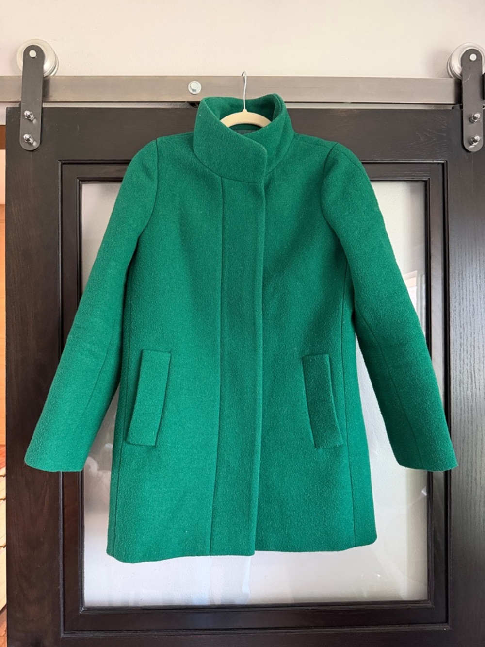 J. Crew Factory Emerald Green Wool Pea Coat